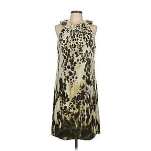 Just Taylor White & Green Halter Top Dress w/ Tie Closure, Size 4